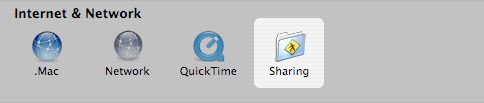 System Preferences Screenshot Showing Sharing Icon