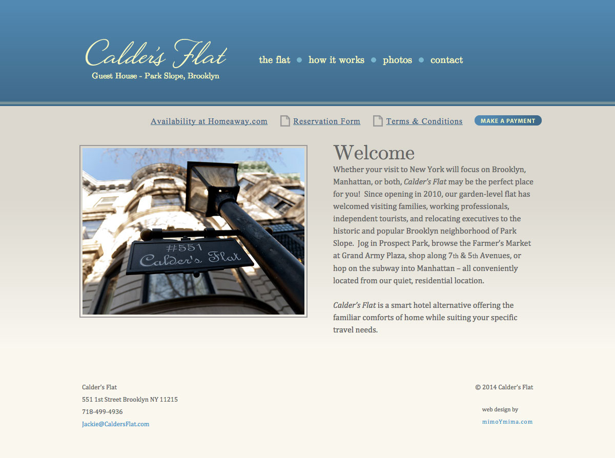 Calders Flat website screenshot