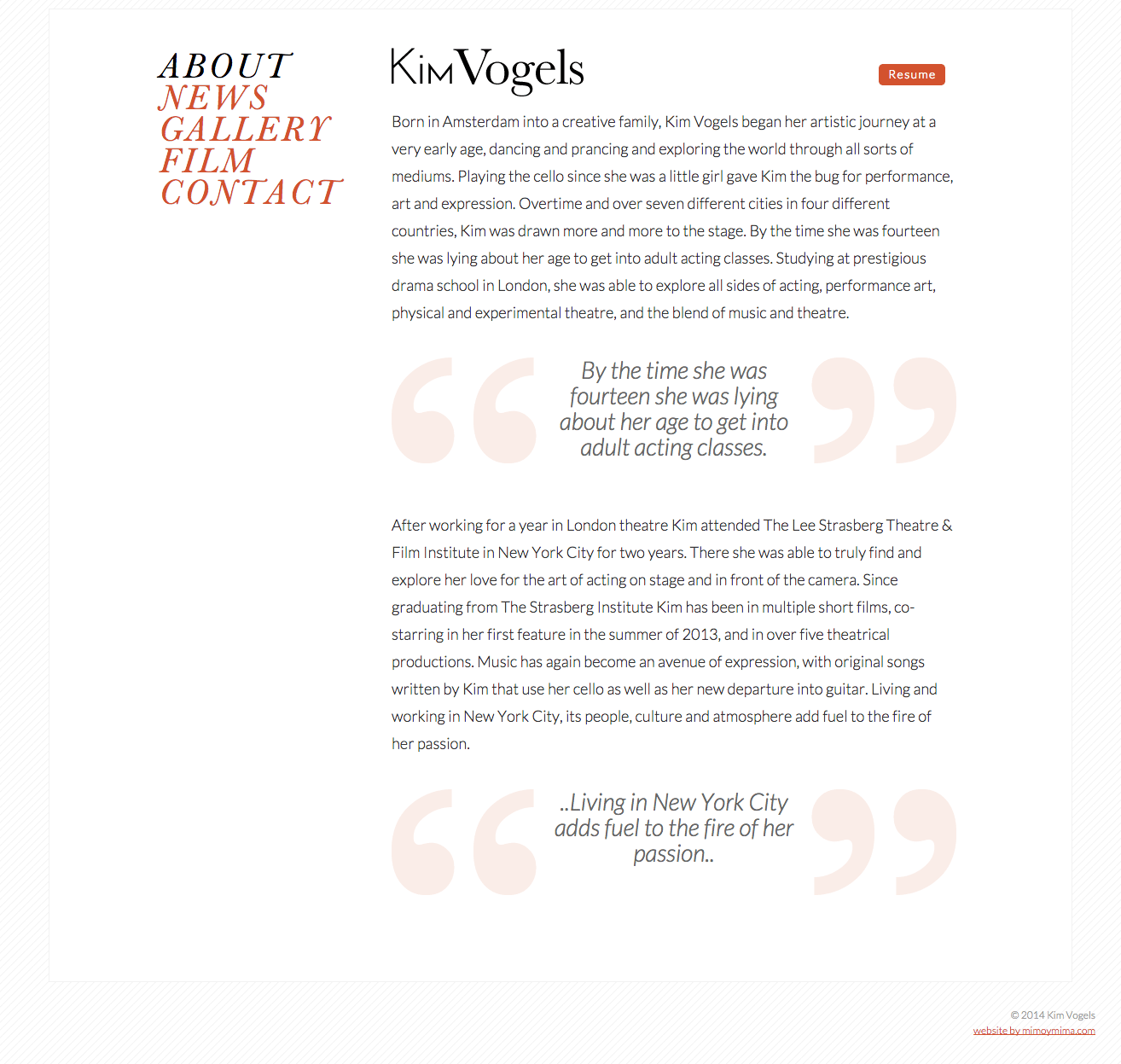 Kim Vogels_- about page design